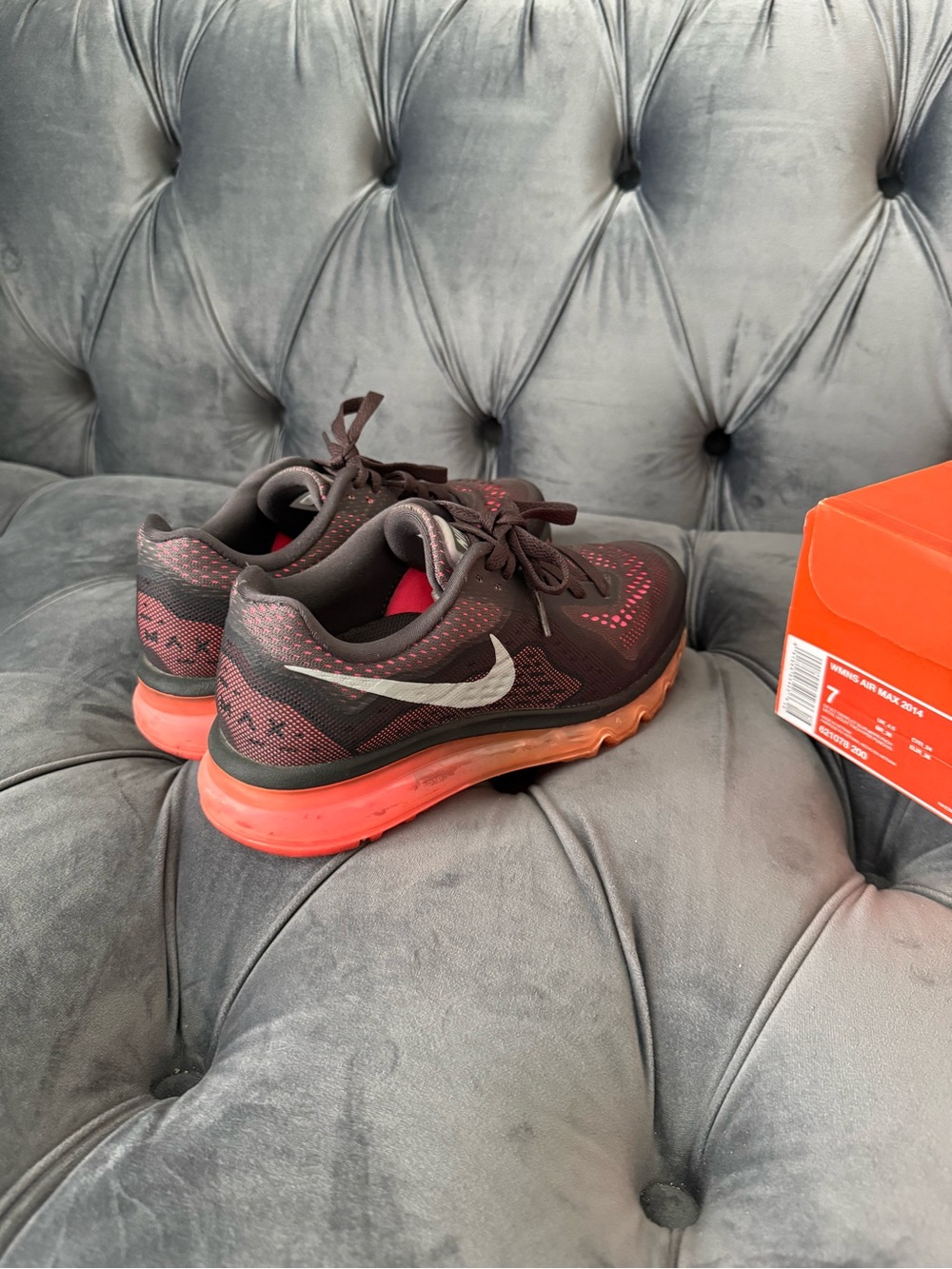 Nike Brown and Orange Women's Air Max Sneakers